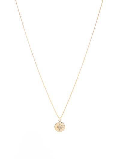 Collier ajustable hypoallergénique or rempli 14K et rhodium avec médaillon boussole Rose 5 Kara Bijoux