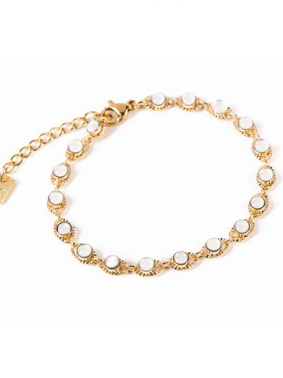 Bracelet plaqué or 14K avec pierres cristal moonlight Rachelle 4 Collection Entrepreneure 2023-2024 Kara Bijoux-2