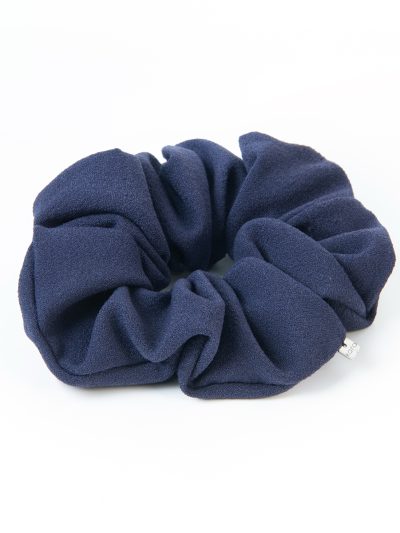 Chouchou grand fluffy mat bleu marin hiver 2023-2024 Kara Bijoux