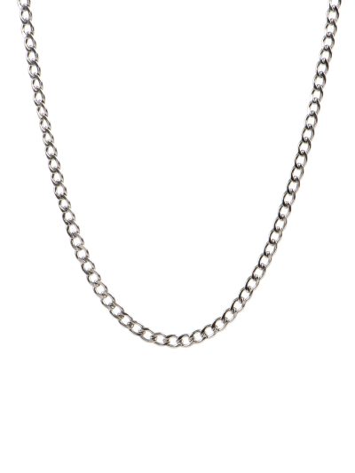 Collier court en acier inoxydable fait d'une chaîne à grandes mailles souples plates Ollie 7 urbain été 2024 Kara Bijoux