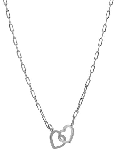 Collier court acier inoxydable avec coeurs entrelacés Amour 9 St-Valentin 2025 Kara Bijoux-1